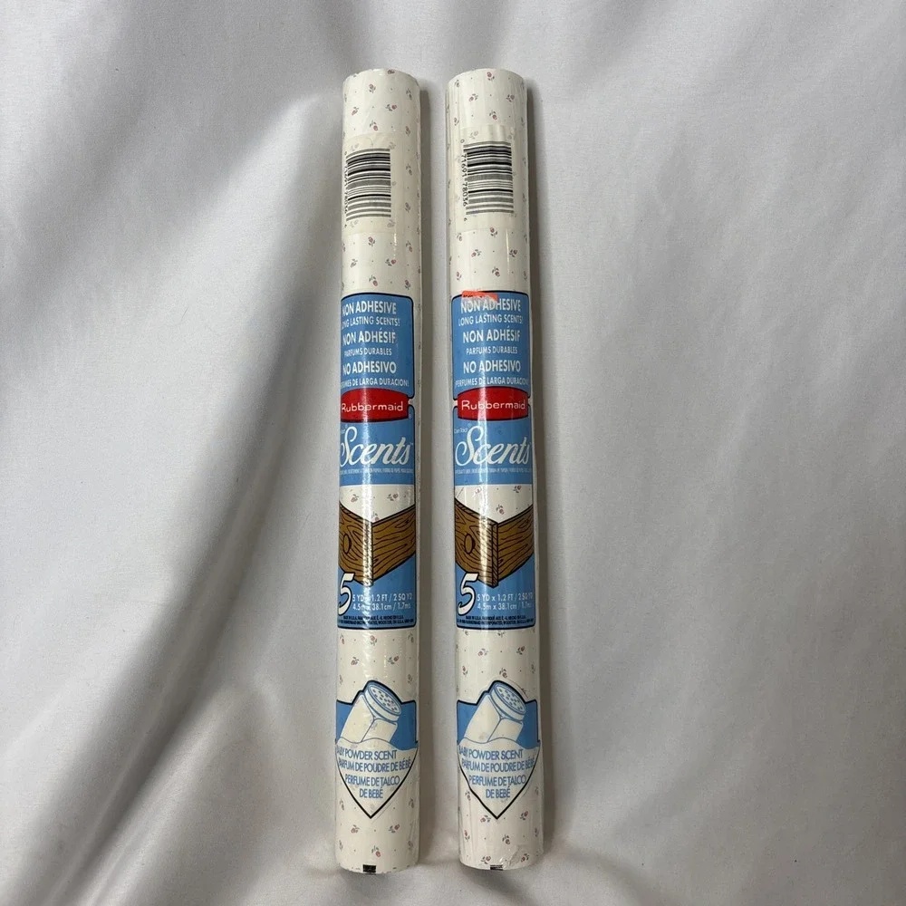 2 Vintage Rubbermaid Scents Contact Paper Baby‎ Powder 5 YardsX1.2 Feet 1996 NEW